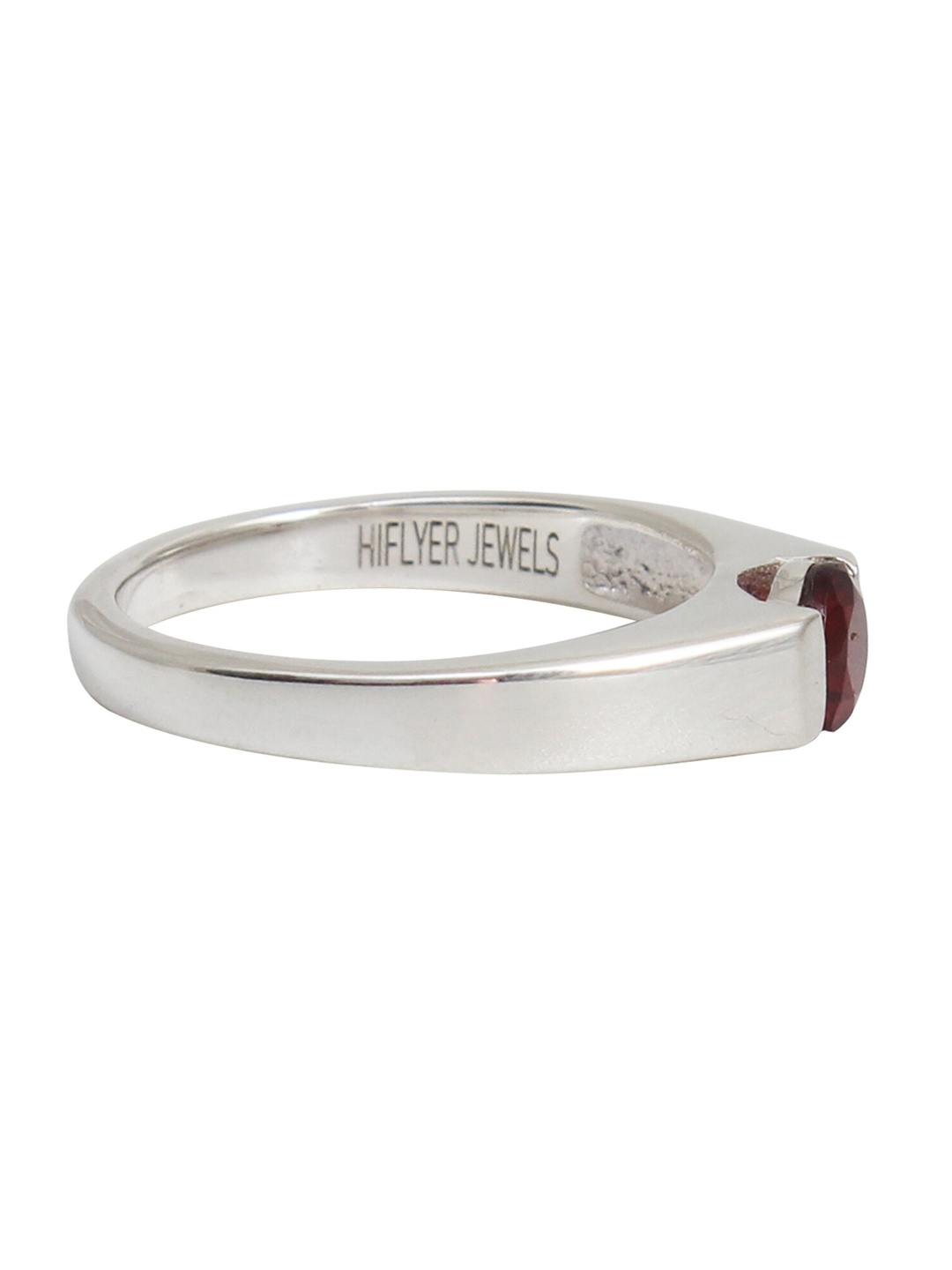 

HIFLYER JEWELS 925 Sterling Silver Garnet-Studded Finger Ring, Purple