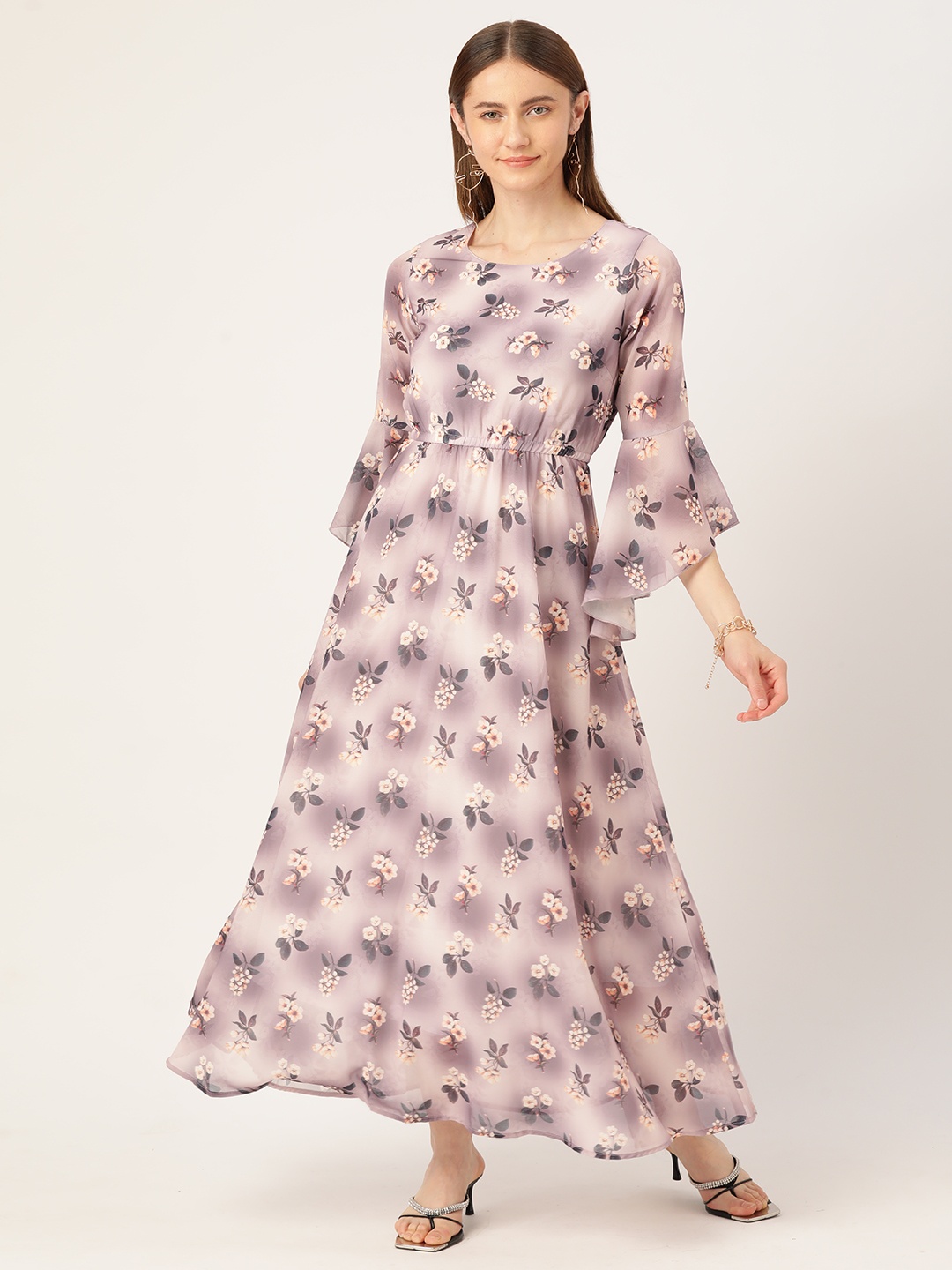 

Deewa Floral Georgette Maxi Dress, Lavender