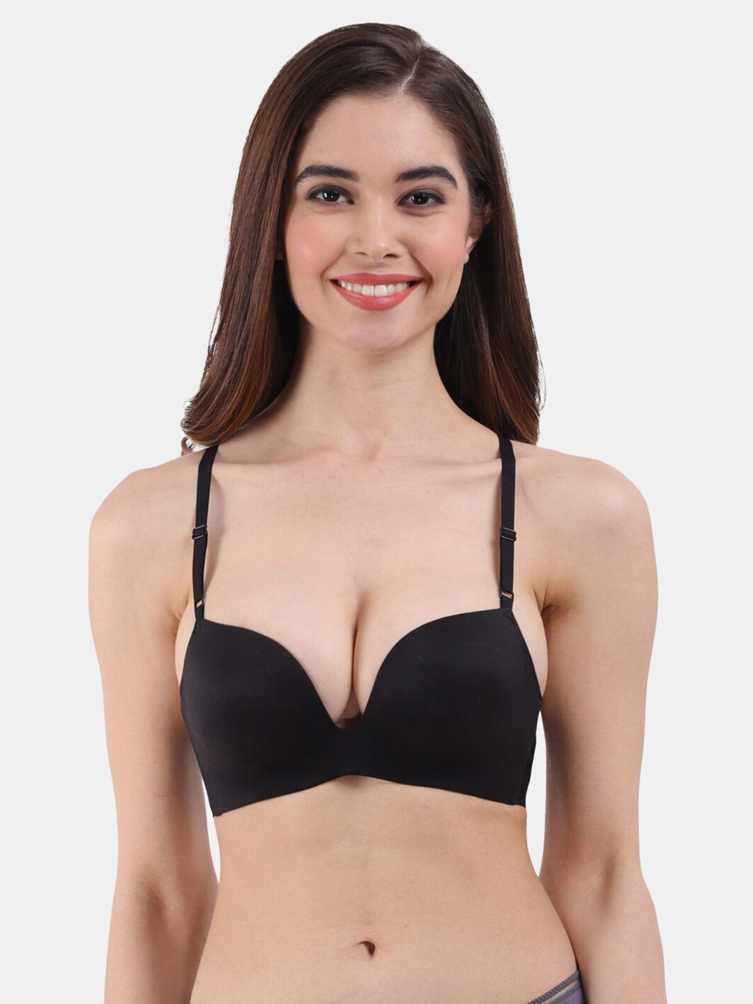 

Amour Secret Lightly Padded Seamless Push-up Bra, Black