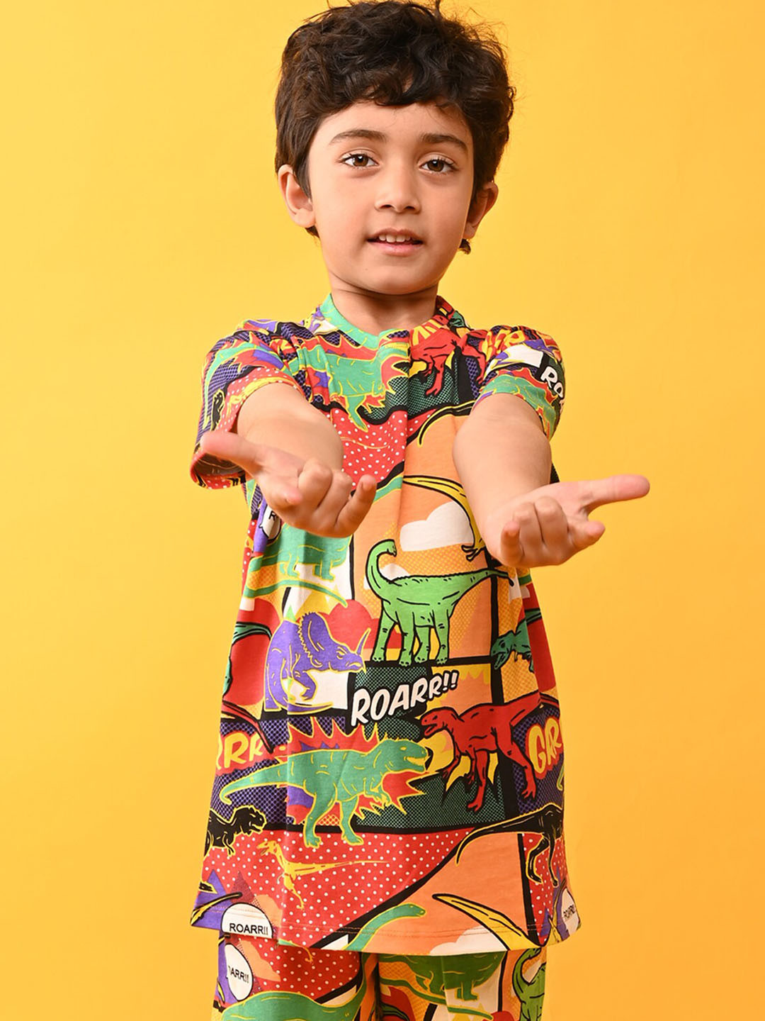 

Anthrilo Boys Printed Pure Cotton Night suit, Red