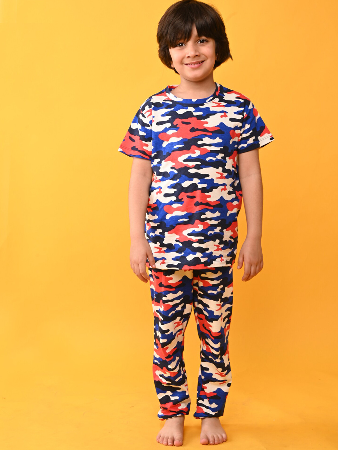 

Anthrilo Boys Printed Pure Cotton Night suit, Blue
