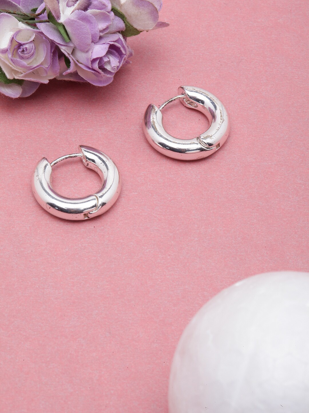 

DressBerry Silver-Plated Circular Hoop Earrings