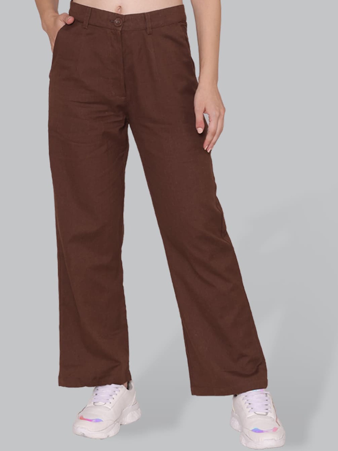 

CUFFS N LASHES Women Regular Fit Trousers, Brown