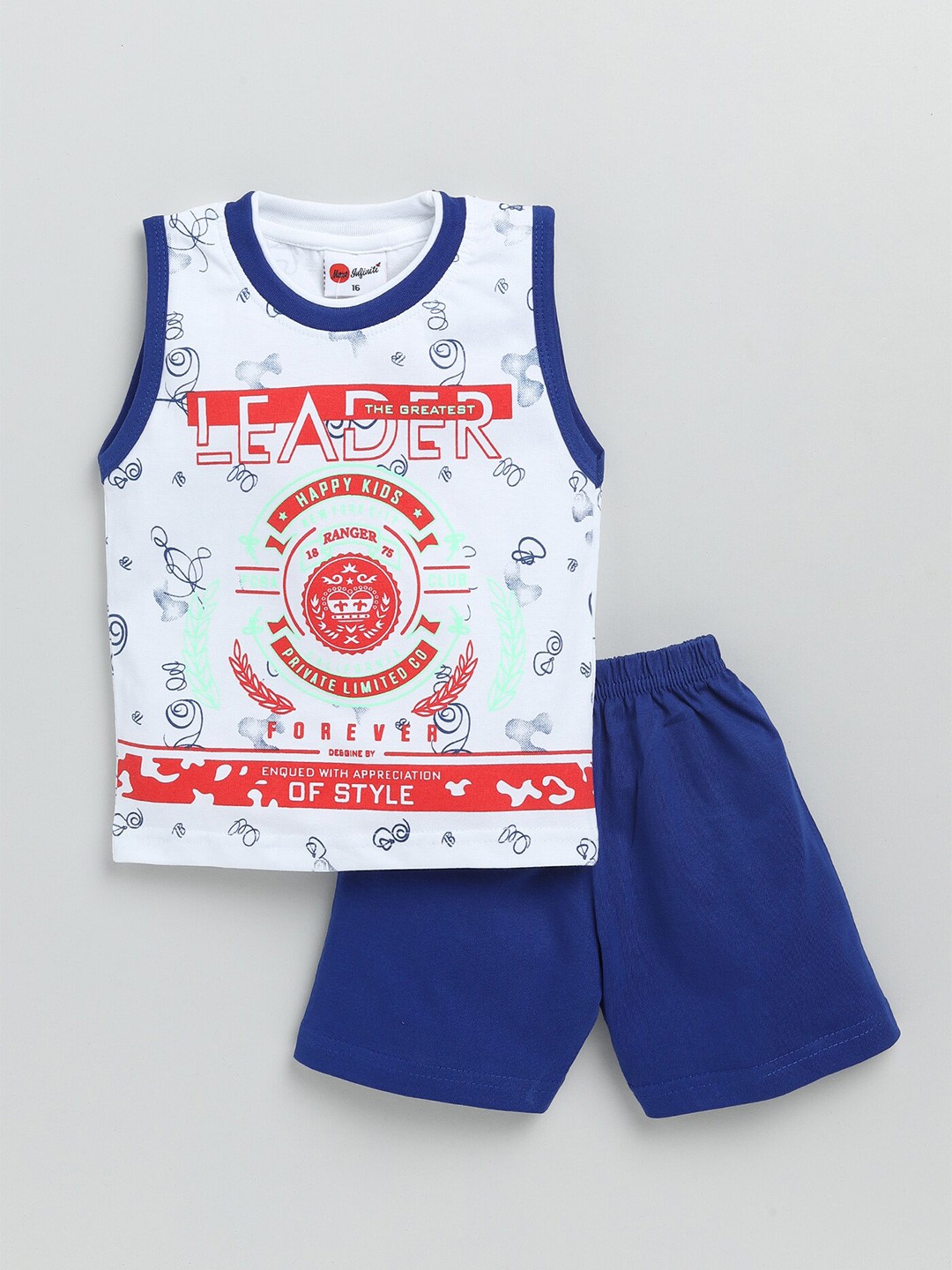 

Mars Infiniti Boys Printed Pure Cotton T-shirt With Shorts, Blue