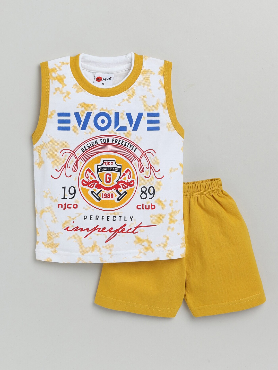 

Mars InfinitiBoys Printed Pure Cotton T-shirt With Shorts, Yellow