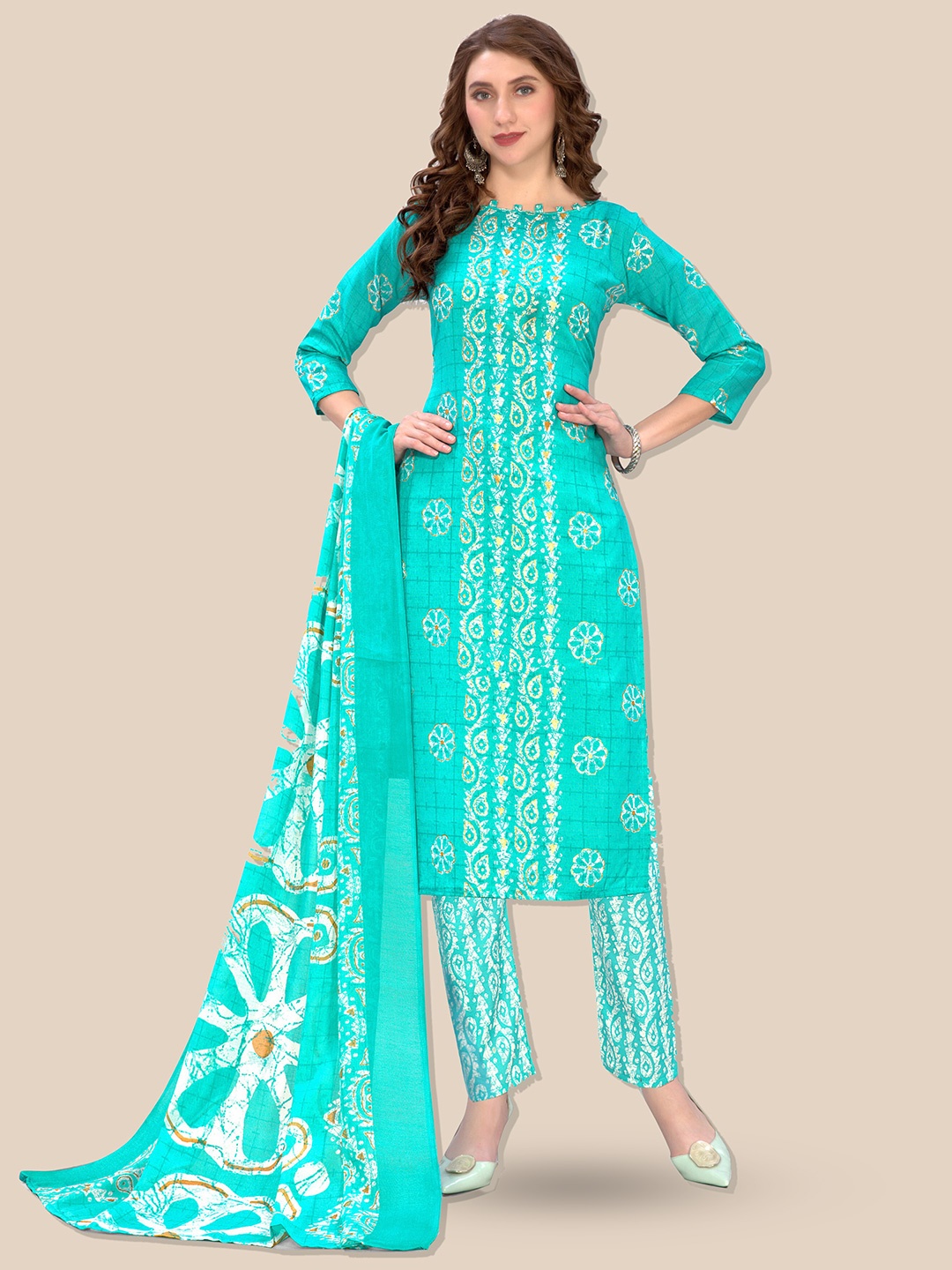 

Rajnandini Printed Unstitched Dress Material, Blue