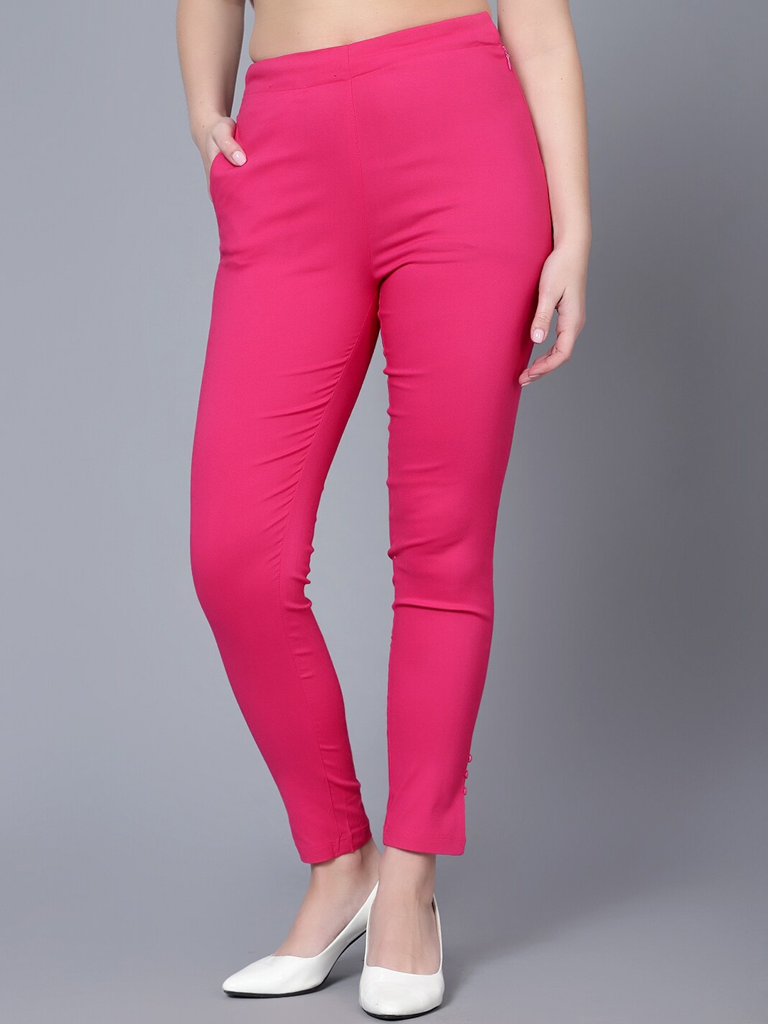 

Bani Women Slim Fit Cigarette Trousers, Pink