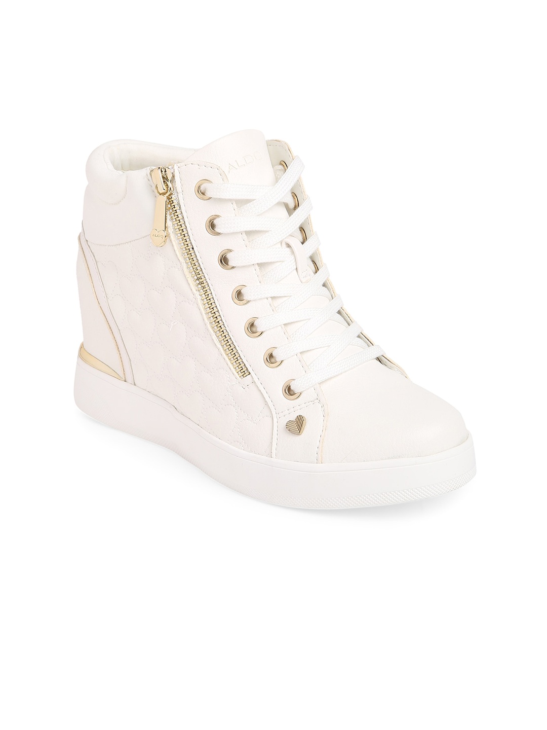 

ALDO Women Textured Mid Top Sneakers, White