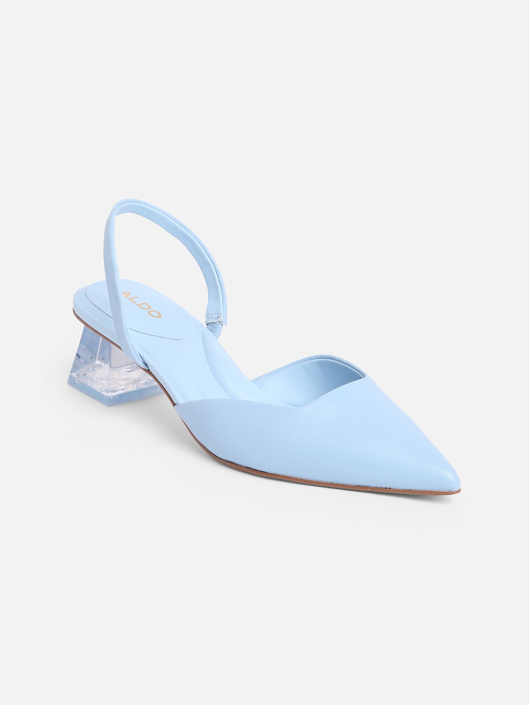 

ALDO Pointed Toe Leather Block Heels, Blue