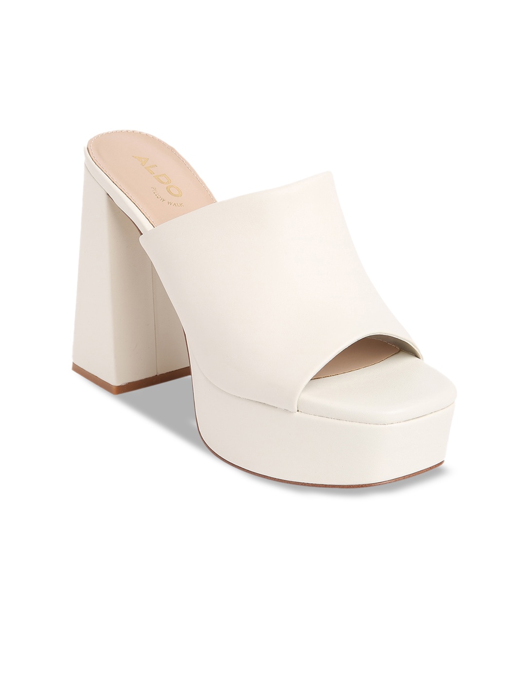 

ALDO Leather Platform Mules, Off white