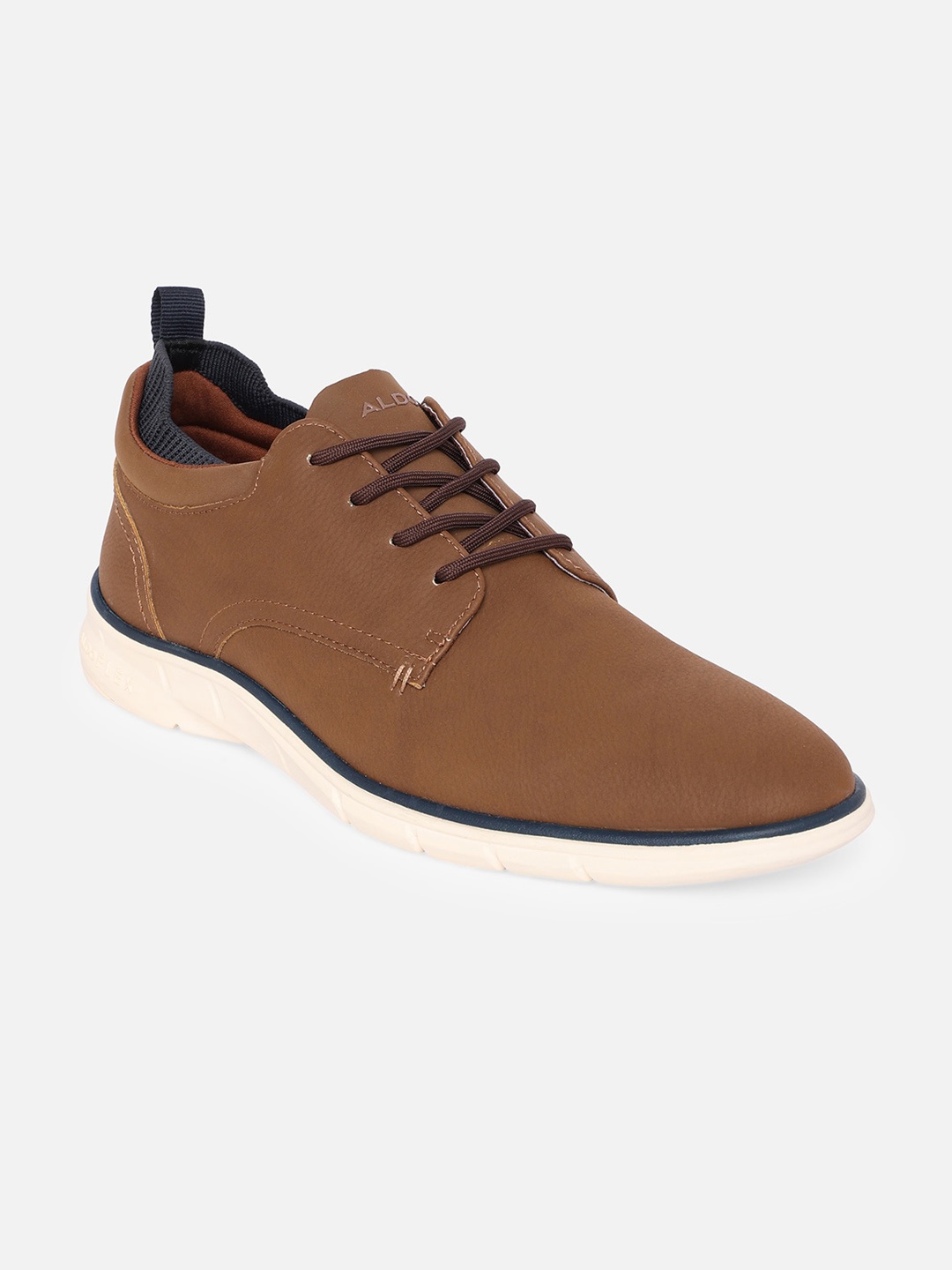 

ALDO Men Textured Contrast Sole Lace Ups Derbys, Brown