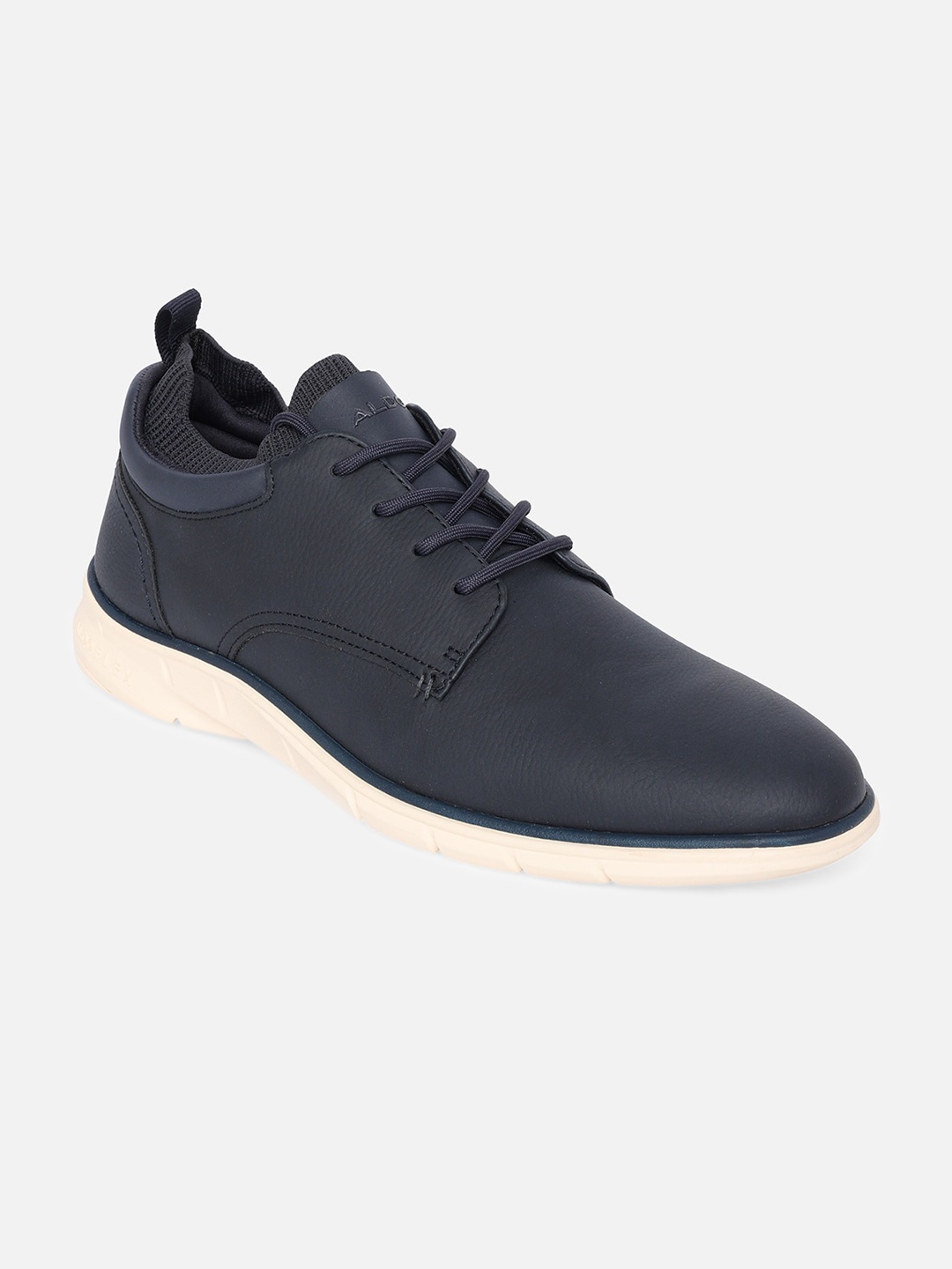 

ALDO Men Textured Contrast Sole Lace Ups Derbys, Navy blue