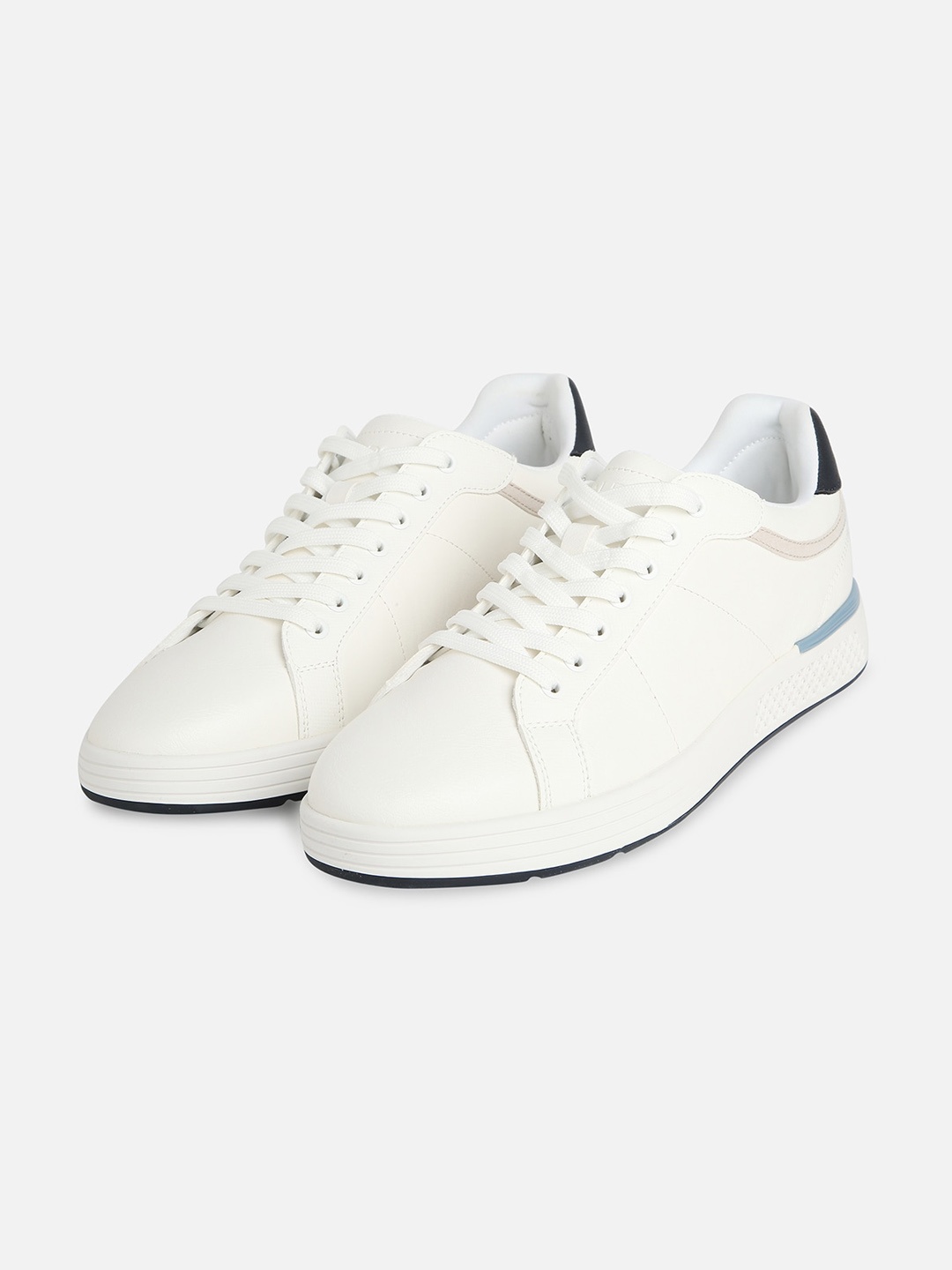 

ALDO Men Lace-Ups Round Toe Synthetic Sneakers, White