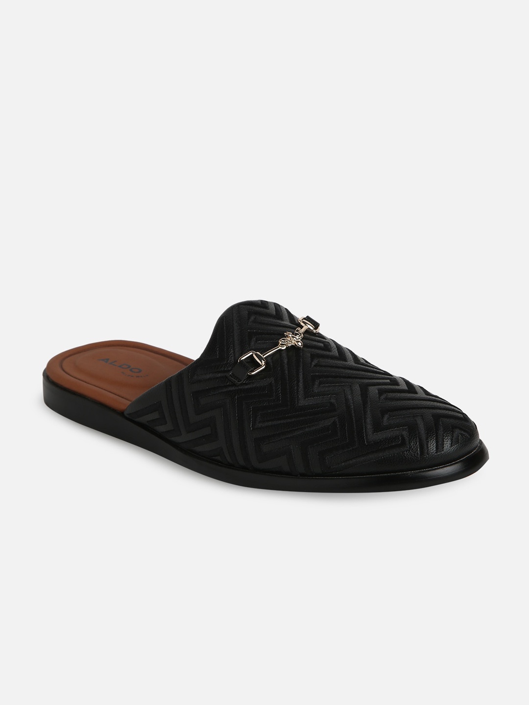 

ALDO Men Textured Embellished Mules, Black