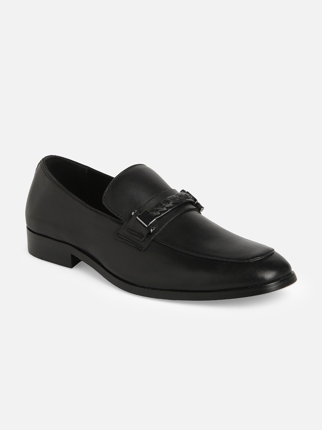 

ALDO Men Textured Leather Formal Loafers, Black