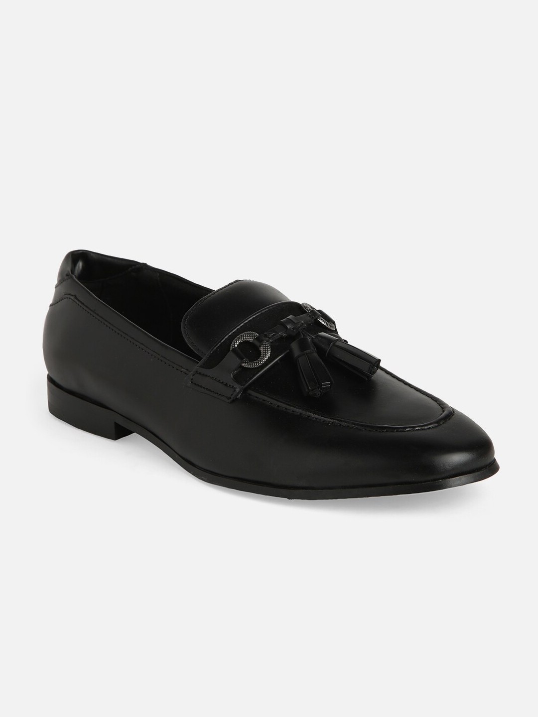 

ALDO Men Leather Formal Tassel Loafers, Black