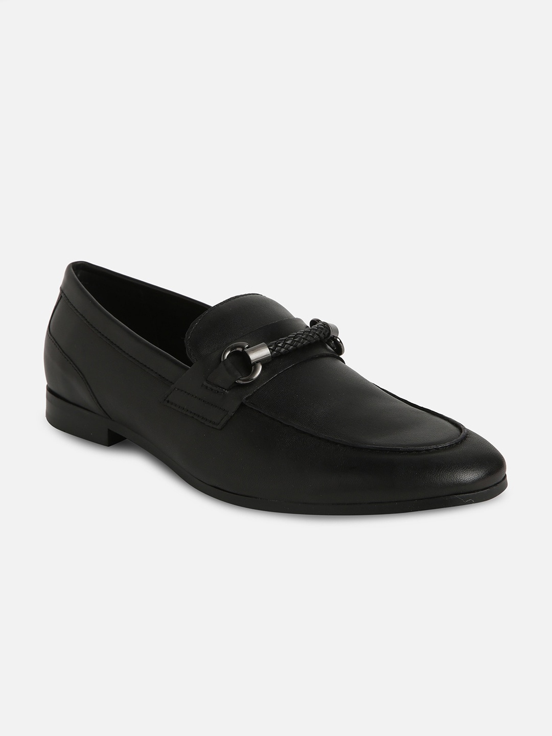 

ALDO Men Leather Formal Horsebit Loafers, Black