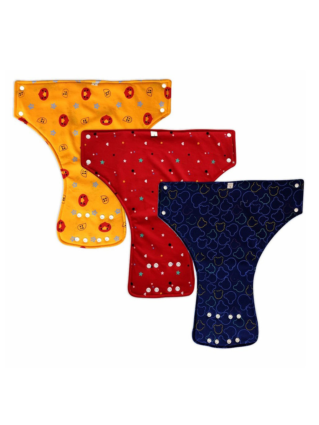 

Superminis Infants Set Of 3 Printed Reusable Nappies, Orange