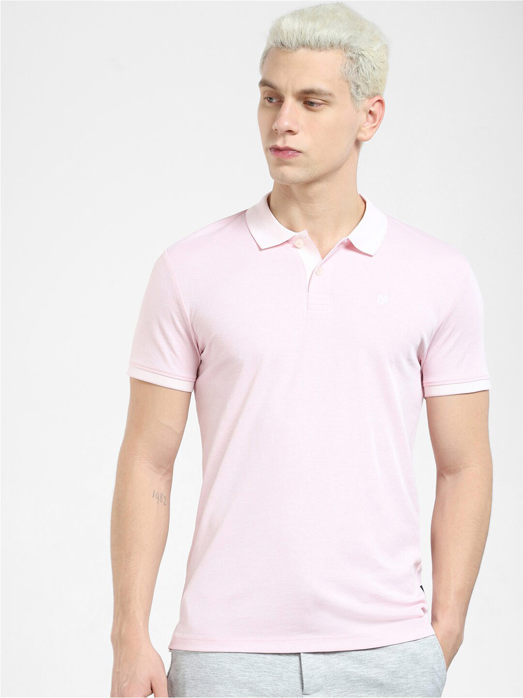 

Jack & Jones Polo Collar Cotton Slim Fit T-shirt, Pink