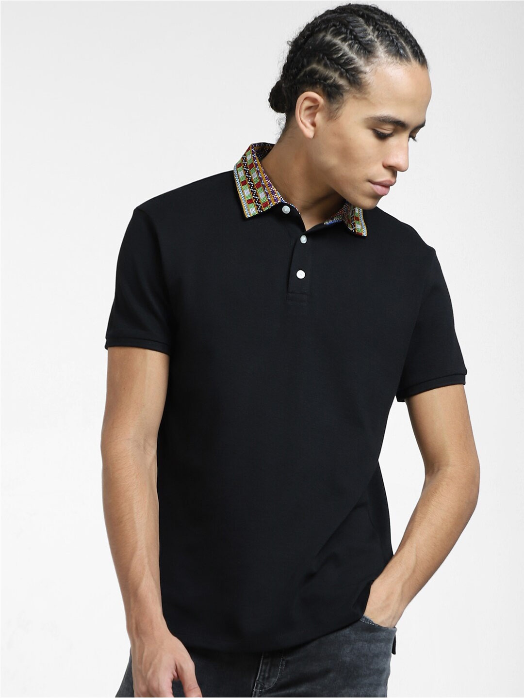 

Jack & Jones Kutch Polo Collar Cotton Slim Fit T-shirt, Black