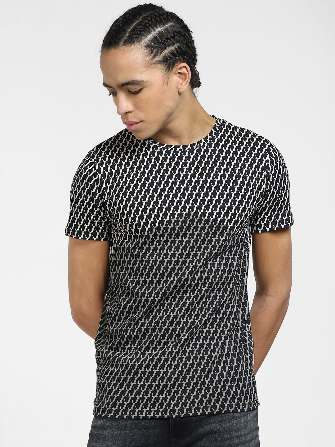 

Jack & Jones Typography Printed Cotton T-shirt, Black