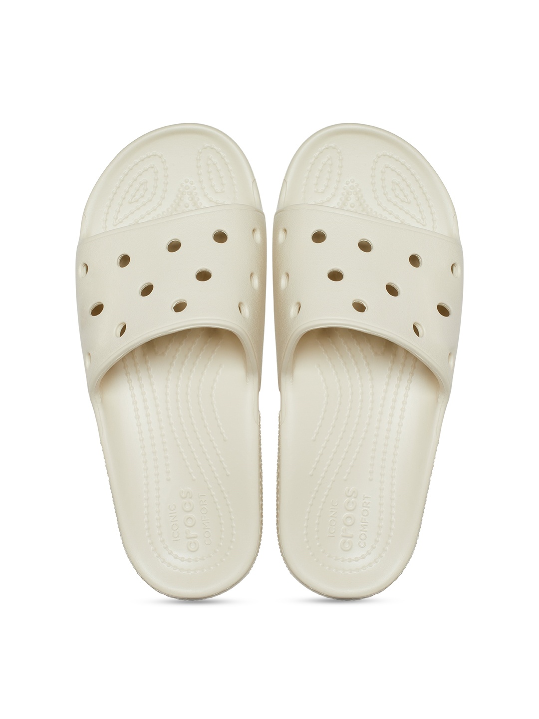 

Crocs Self Design Croslite Sliders, Beige