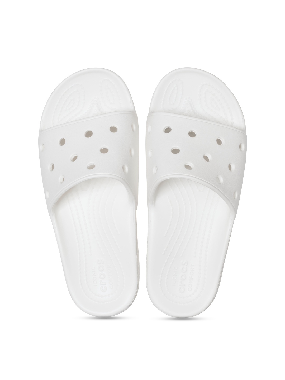 

Crocs Self Design Croslite Sliders, White