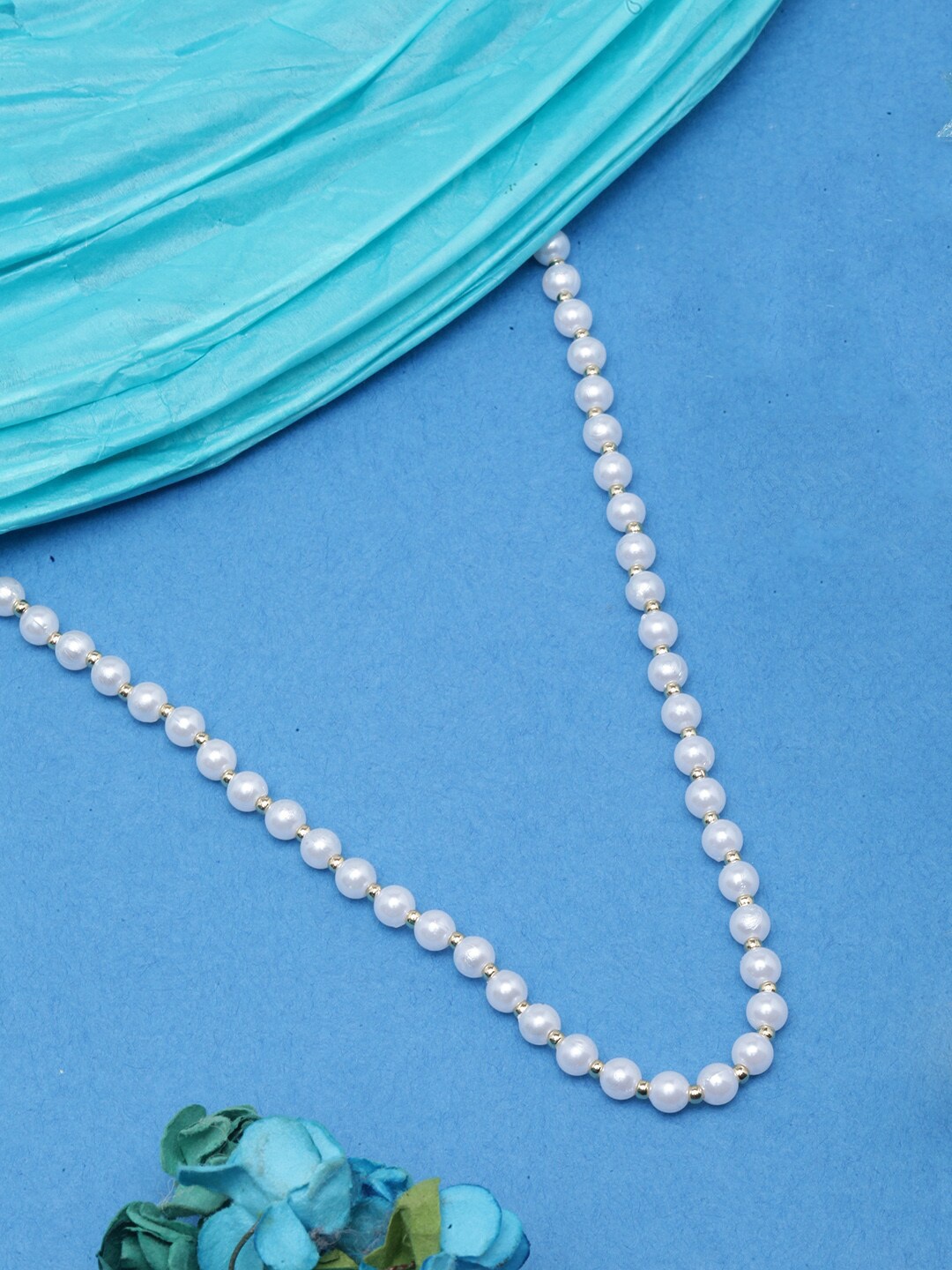 

DressBerry Brass Gold-Plated Necklace, White