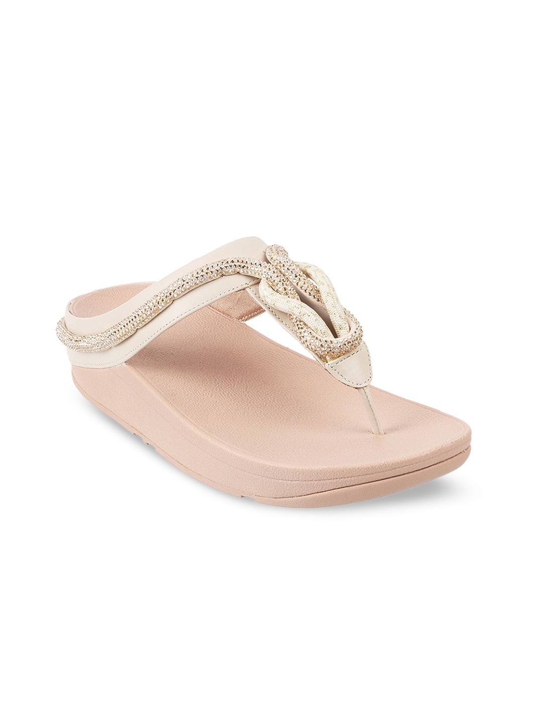 

fitflop Embellished Open Toe Comfort Heels, Beige