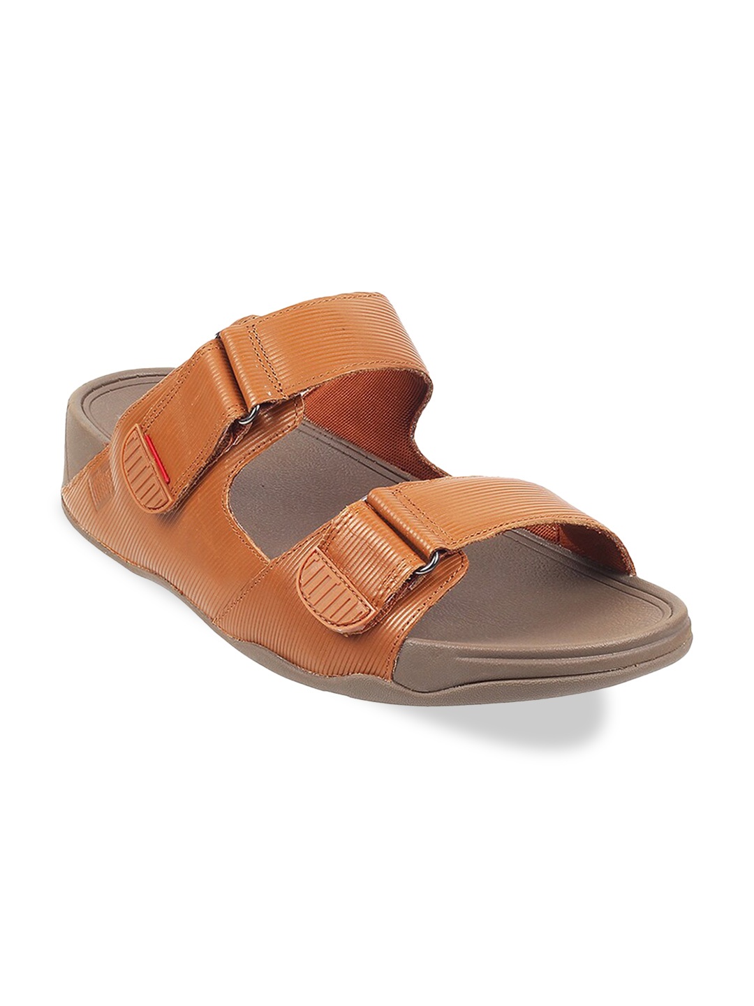 

fitflop Men Two Straps Leather Comfort Sandals, Tan