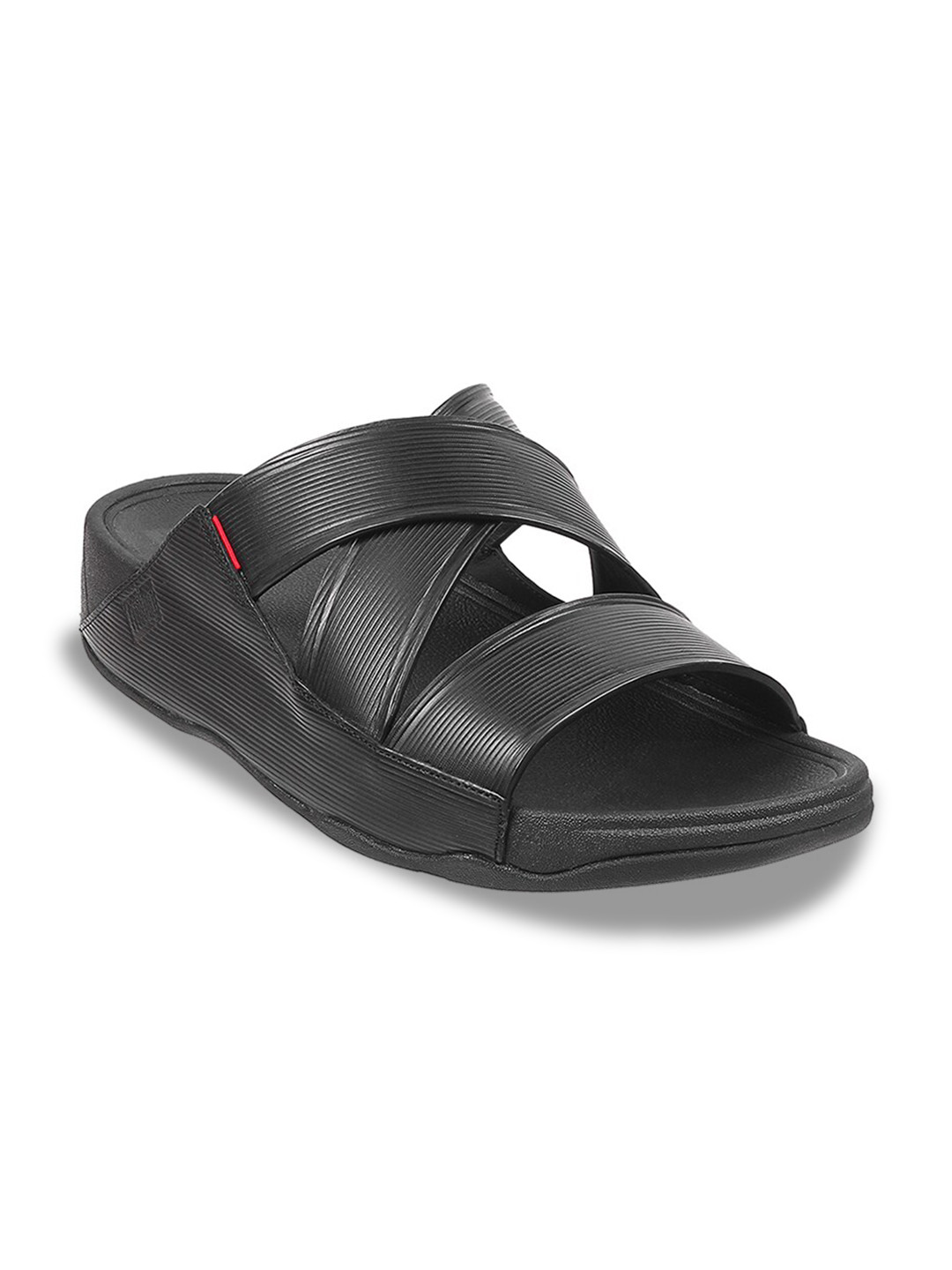 

fitflop Men Leather Comfort Sandals, Black