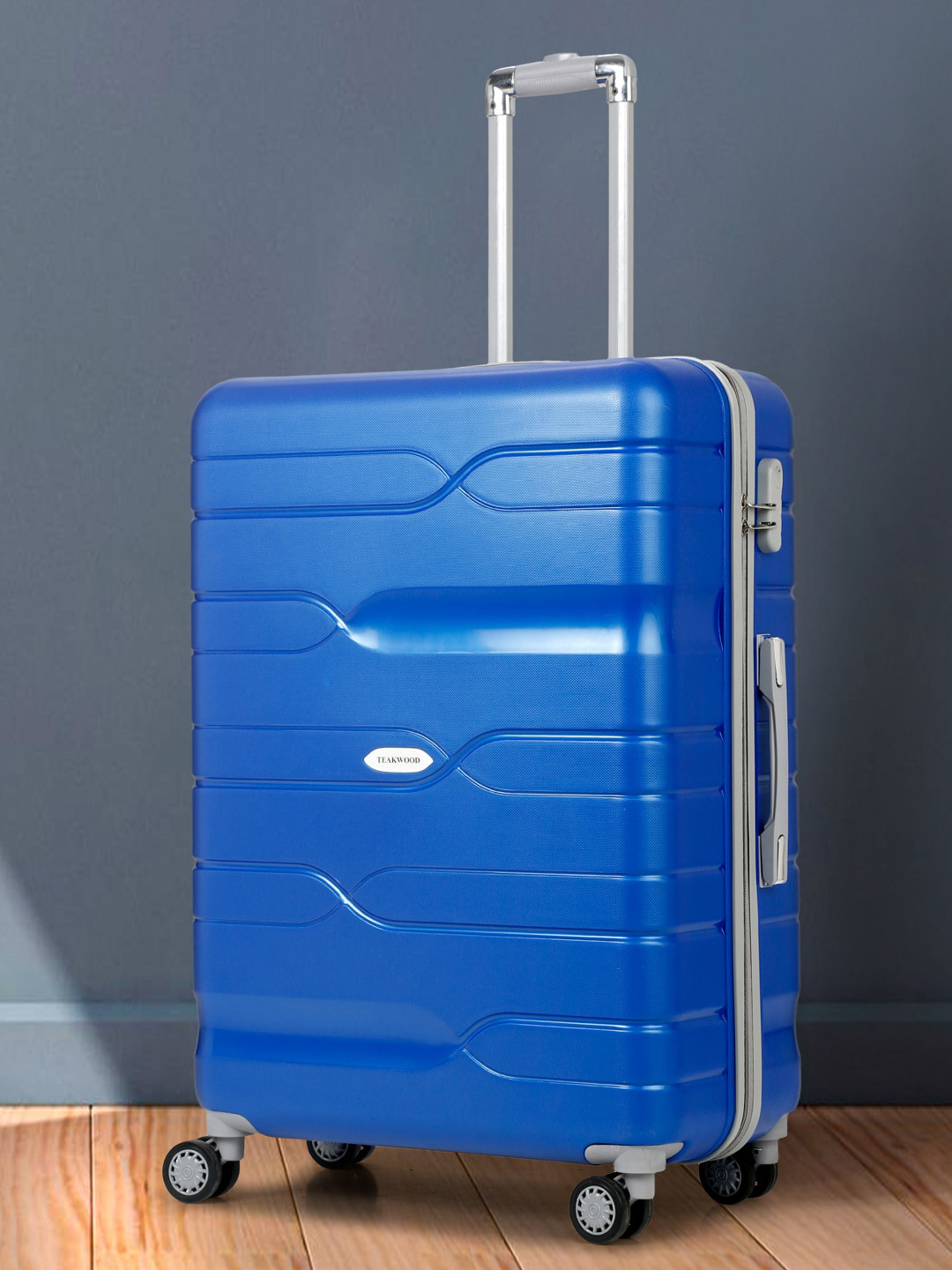 

Teakwood Leathers Textured 360 Degree Rotation Hard Large-Sized Trolley Bag -75 CM, Blue