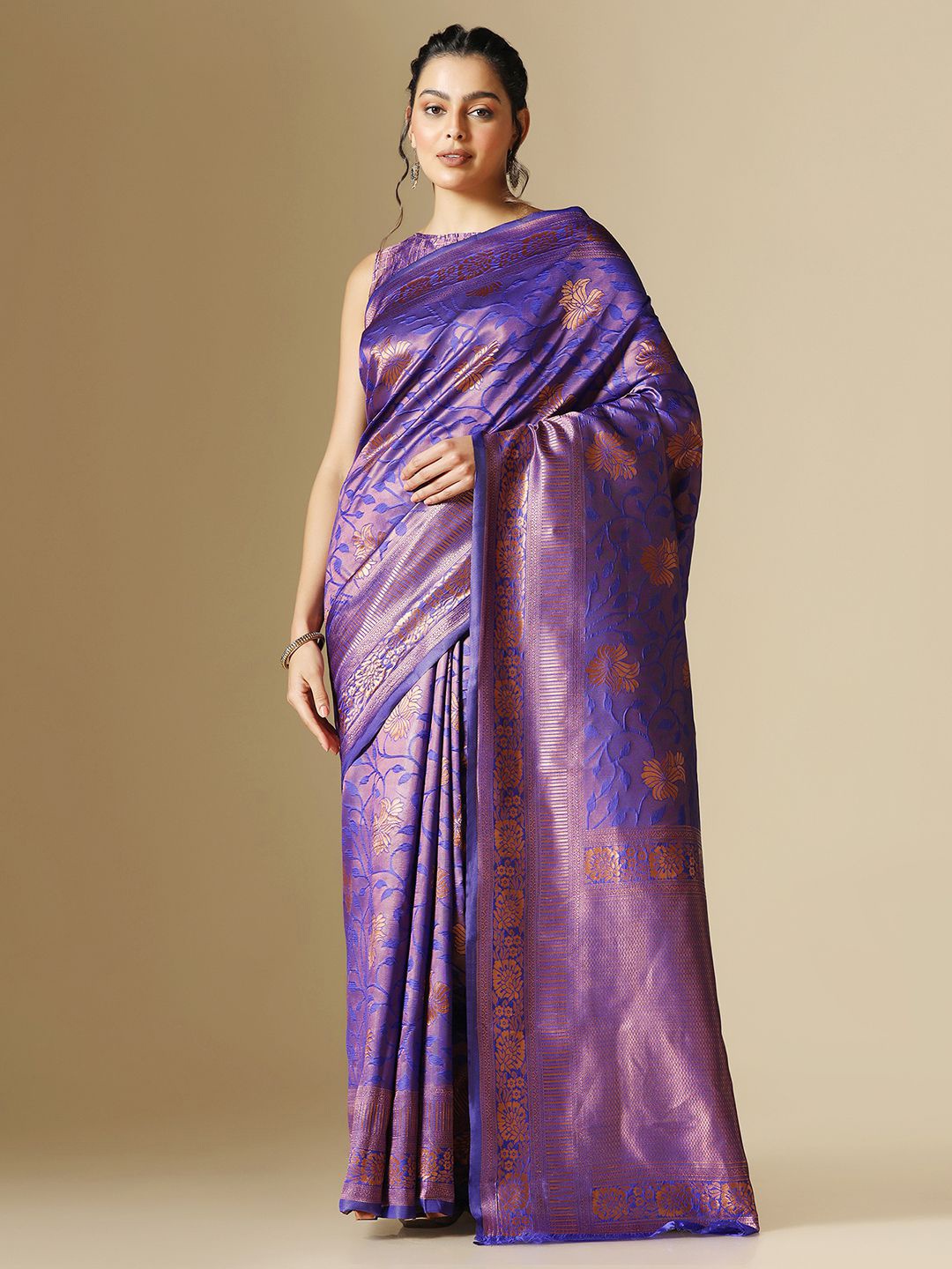 

Mitera Woven Design Zari Banarasi Saree, Blue