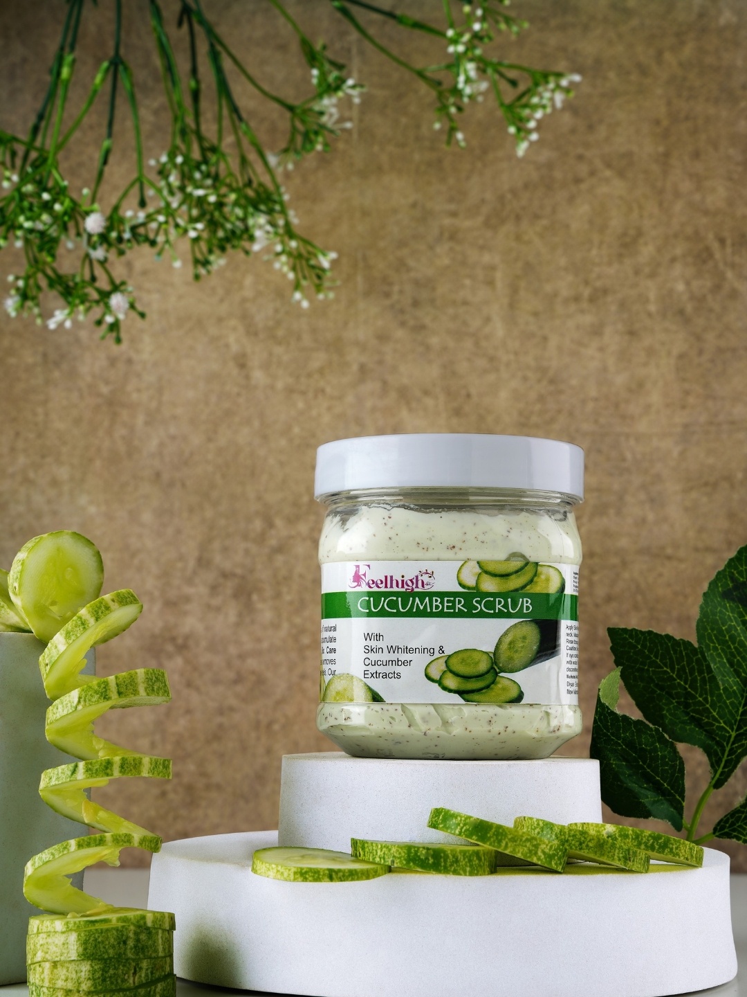 

FEELHIGH Cucumber Face & Body Scrub Enriched With Skin Whitening - 500 ml, Green