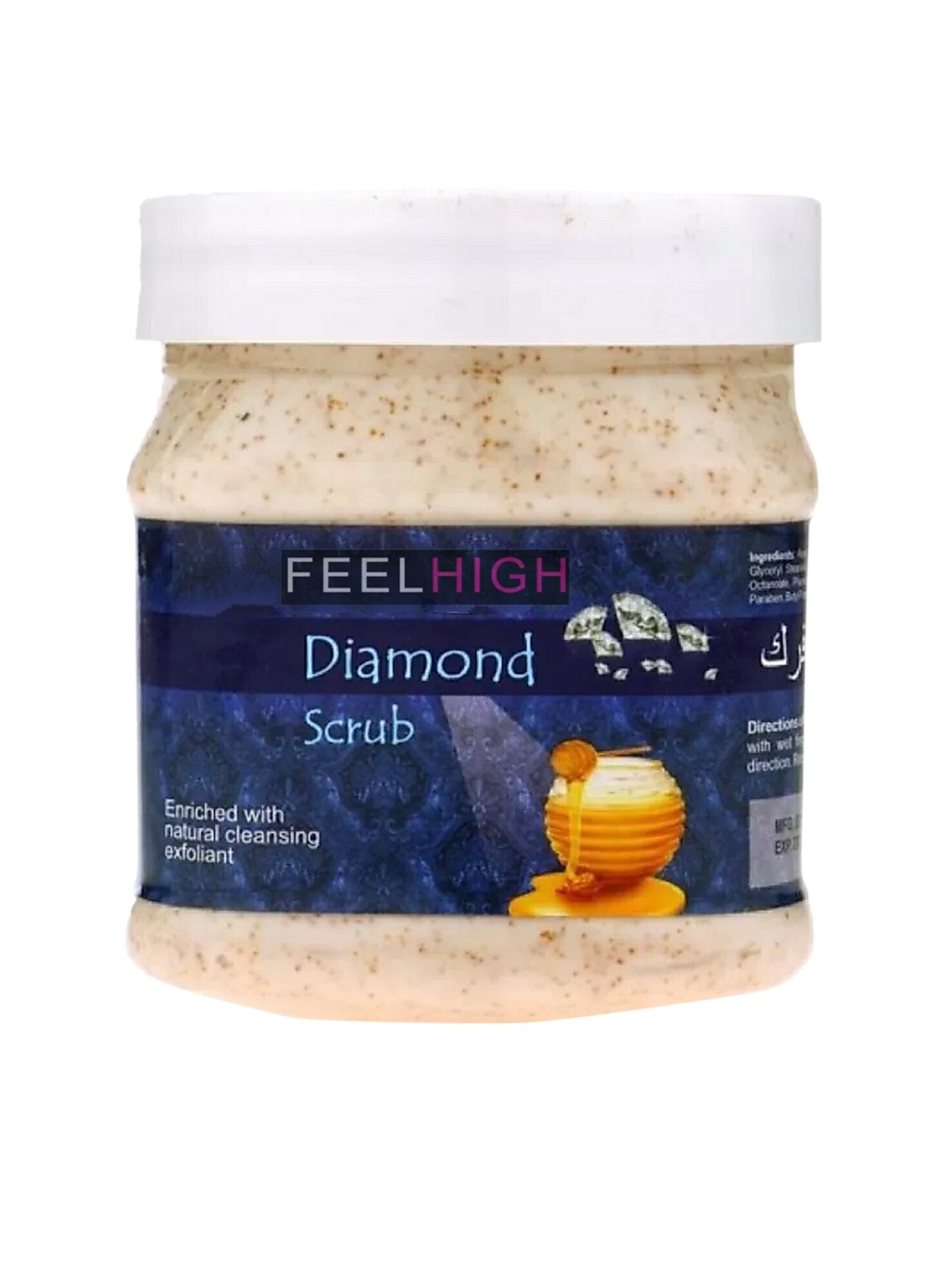 

FEELHIGH Diamond Face & Body Scrub With Natural Cleansing Exfoliant Extract - 500 ml, Beige