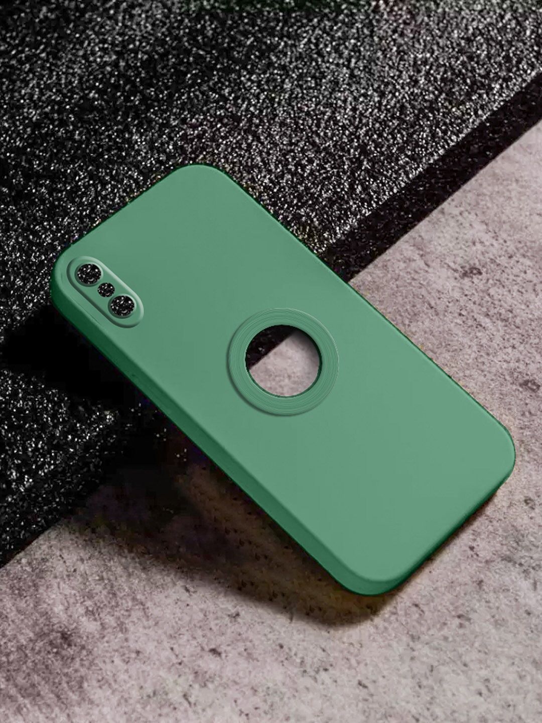 

Karwan Liquid Silicone Fit iPhone X Back Case, Green
