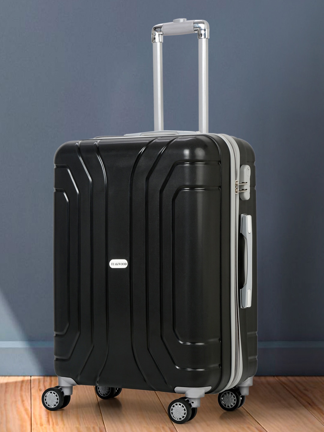 

Teakwood Leathers Textured Hard-Sided Large Trolley Suitcase 95.5 L, Black