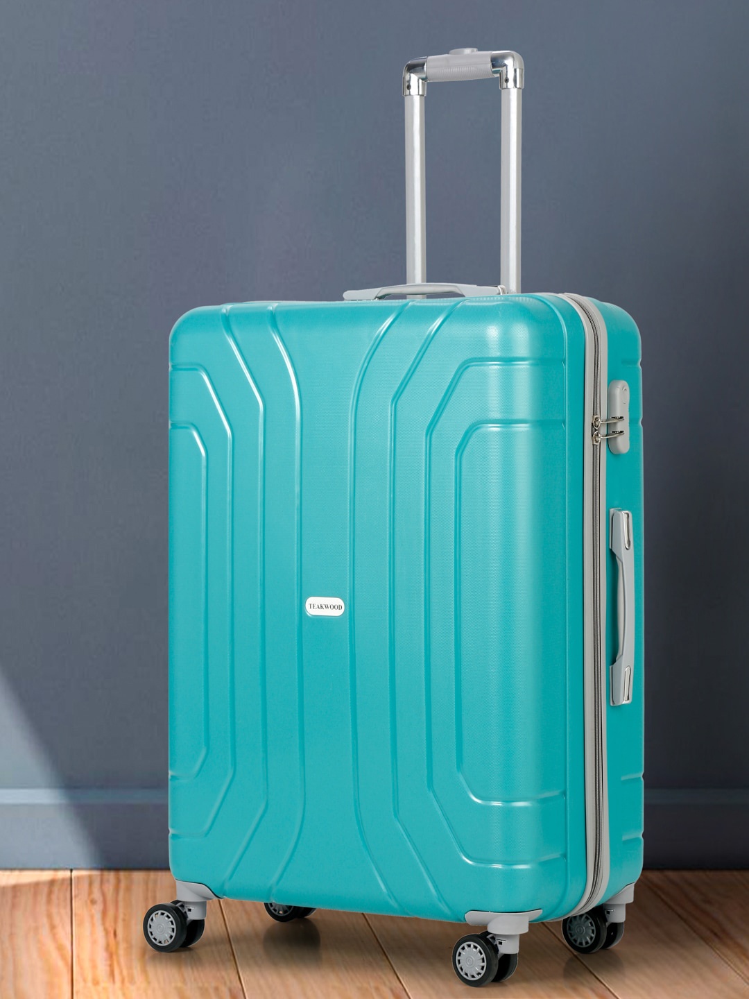 

Teakwood Leathers Textured Hard-Sided Large Trolley Suitcase 95.5 L, Sea green