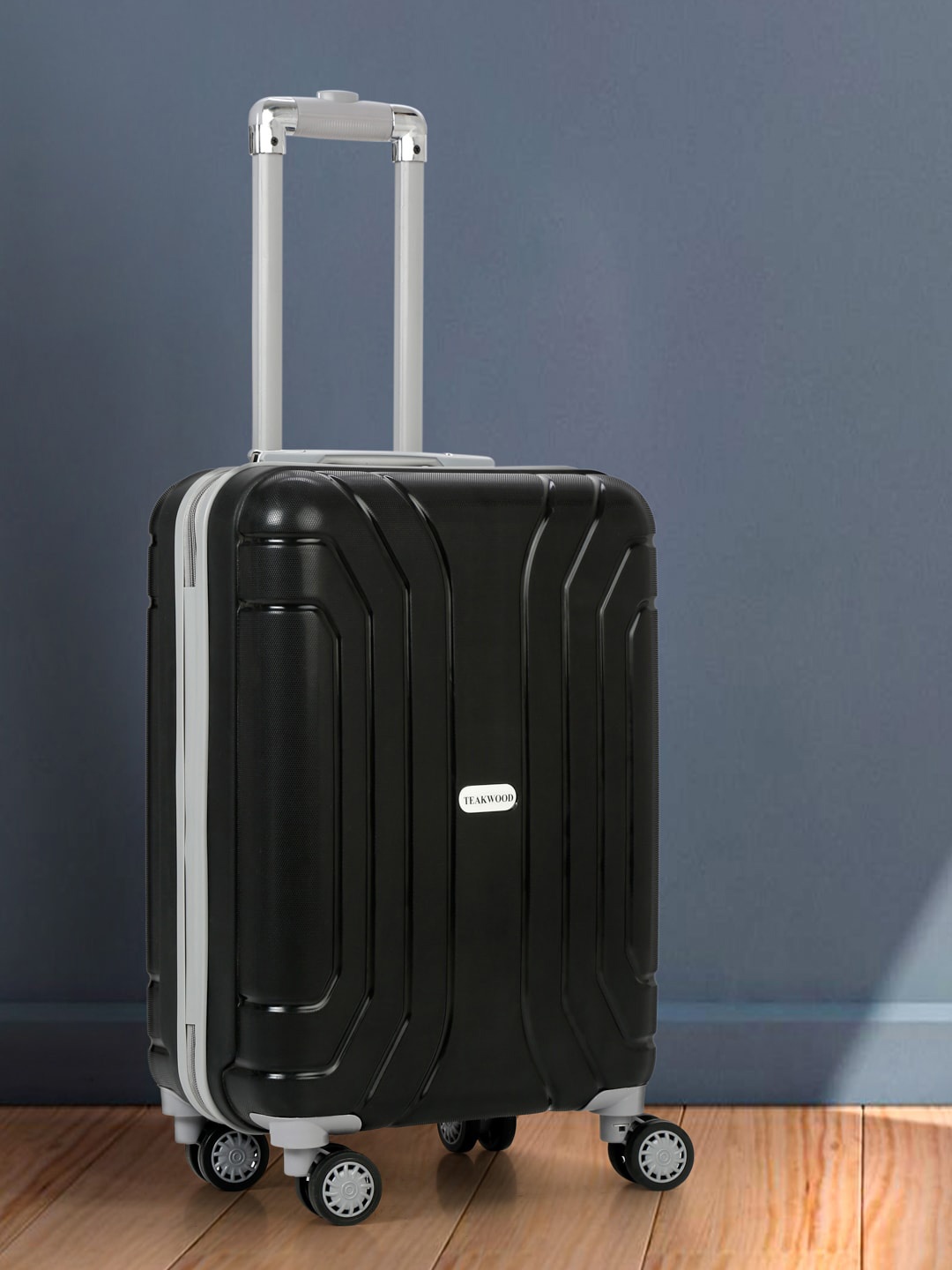 

Teakwood Leathers Textured Hard-Sided Cabin Trolley Suitcase 32.2 L, Black