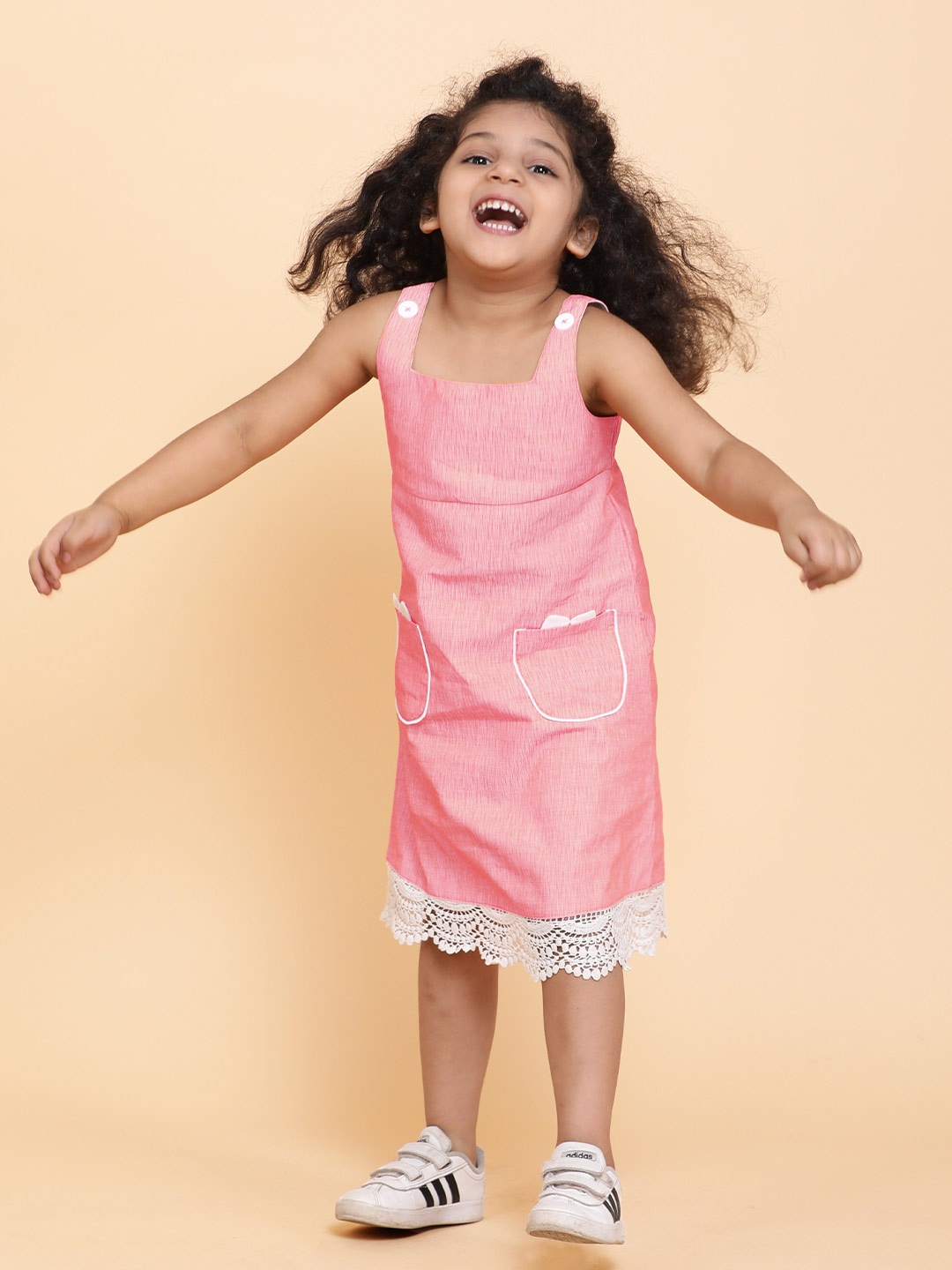 

Little Carrot Girls Sleeveless A-Line Dress, Peach