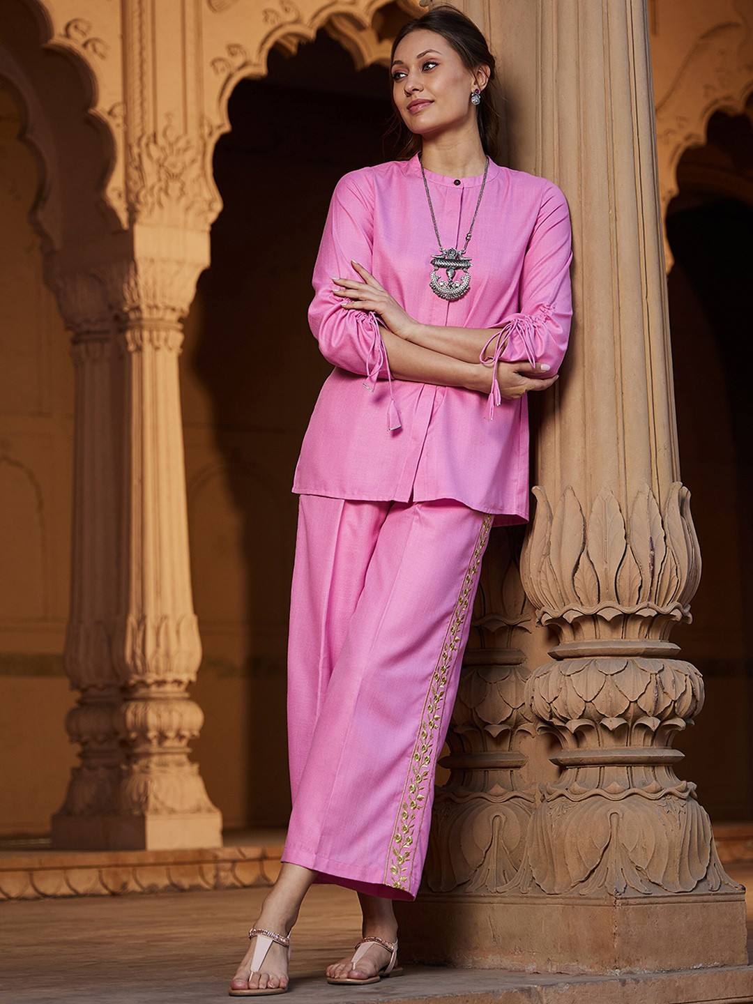 

Shae by SASSAFRAS Top & Trousers Co-Ord Set, Pink