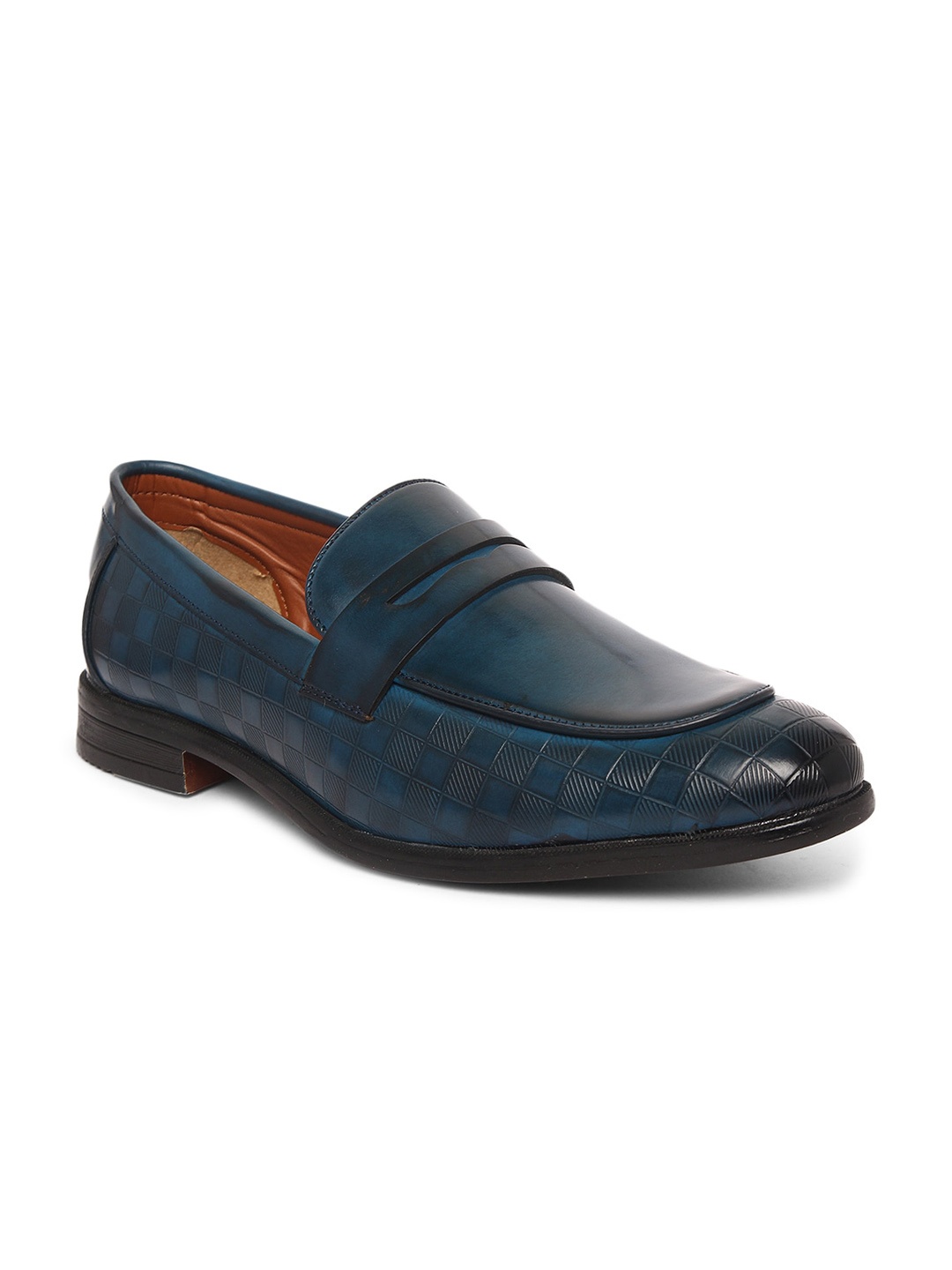 

MUTAQINOTI Men Textured Lightweight Loafers, Blue