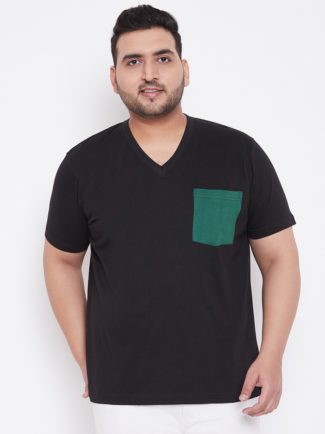 

bigbanana Round Neck Pure Cotton Bio Finish T-shirt, Black