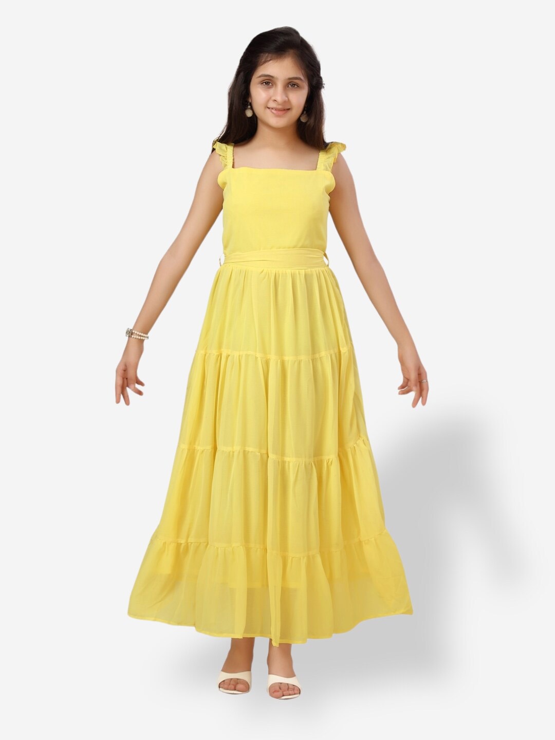 

Aarika Tiered Georgette Maxi Dress, Yellow