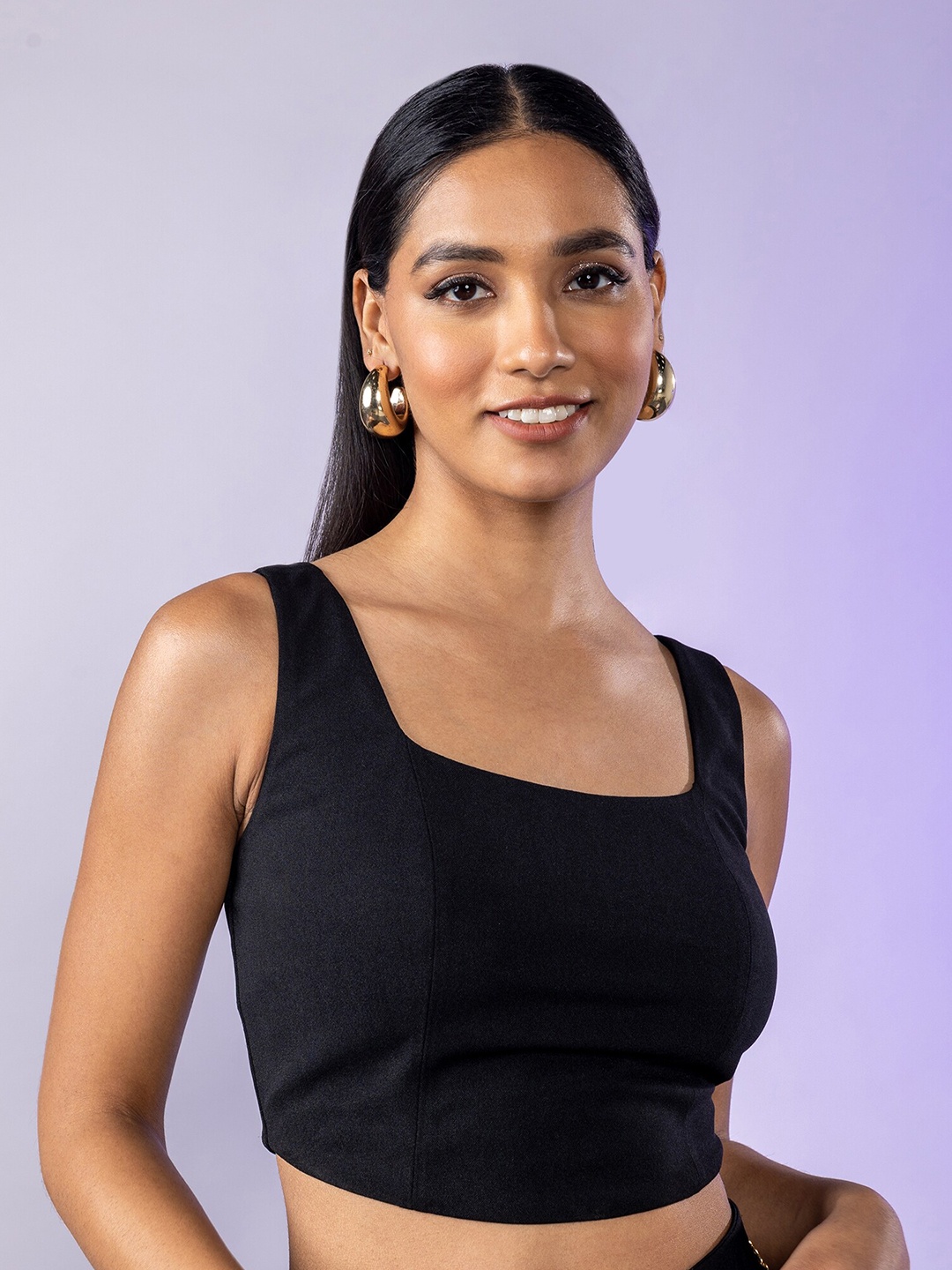 

20Dresses Shoulder Straps Crop Fitted Top, Black