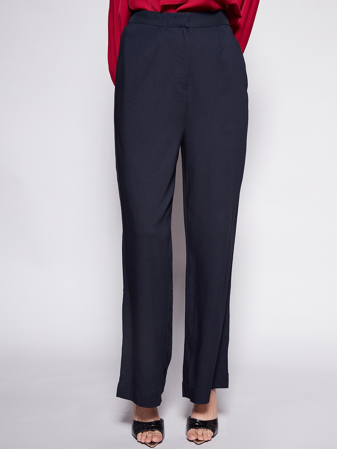 

20Dresses Women Relaxed High-Rise Pleated Trousers, Navy blue