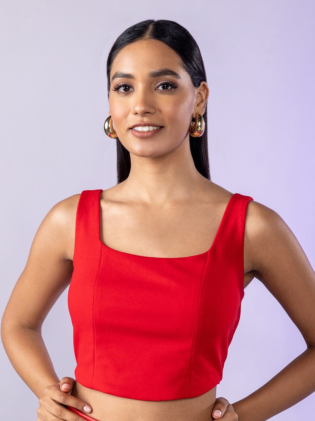 

20Dresses Sleeveless Fitted Crop Top, Red