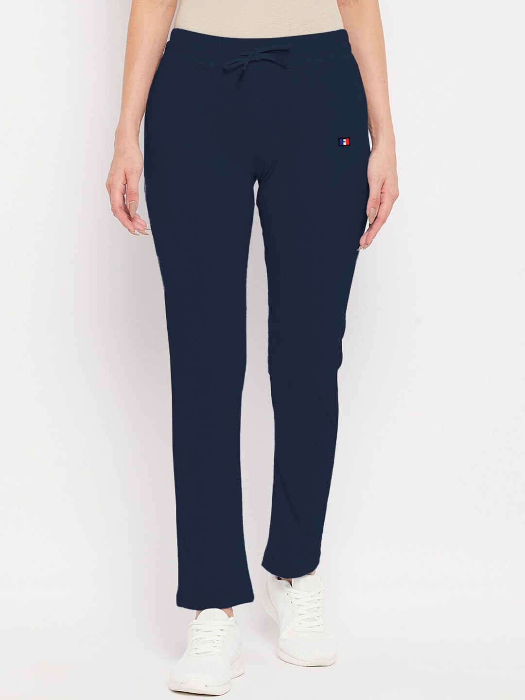 

FRENCH FLEXIOUS Women Mid-Rise Track Pants, Navy blue