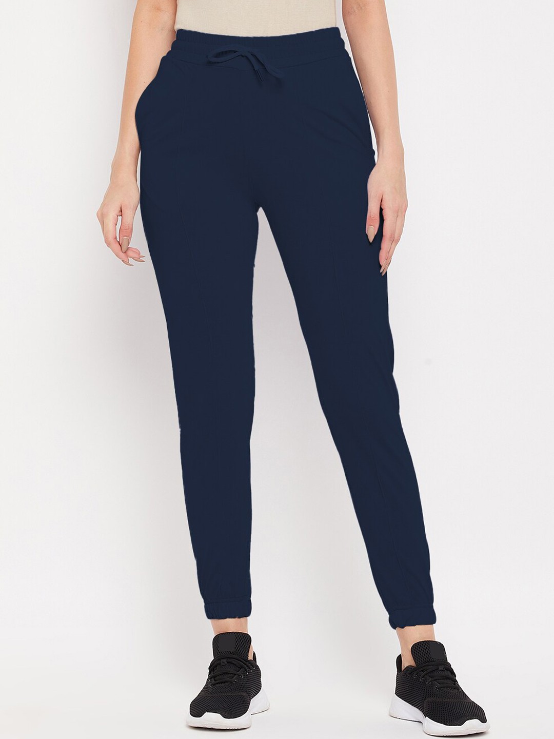 

FRENCH FLEXIOUS Women Mid-Rise Joggers, Navy blue