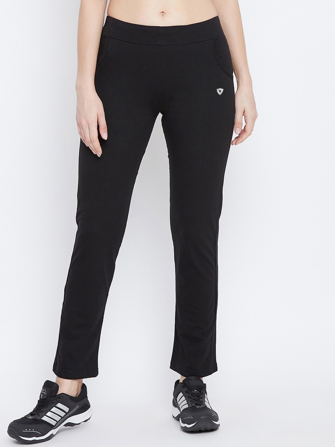 

FRENCH FLEXIOUS Women Mid-Rise Track Pants, Black